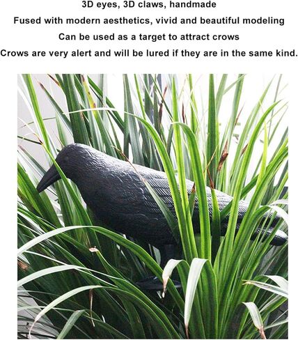 Crow Decoy Archery Target PE 3D Standing Crow Statue Realistic Practice Bow Decoy for Outdoor Shooting Hunting Garden Decoration in Saudi Arabia