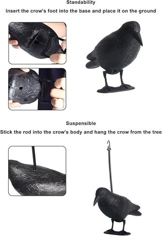 Crow Decoy Archery Target PE 3D Standing Crow Statue Realistic Practice Bow Decoy for Outdoor Shooting Hunting Garden Decoration in Saudi Arabia