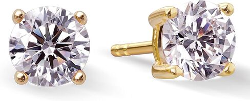 Princess Collection - "Sparkling Heart" - 6x6 mm Heart (2.89 Carat/Pair) Cubic Zirconia 22K Gold-Plated Stud Earrings For Sensitive Ears in Kuwait