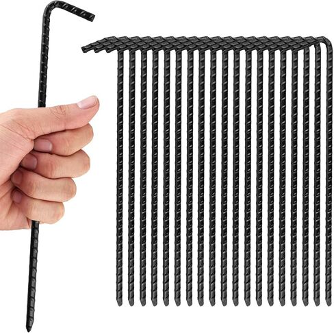 10 Inch Heavy Duty Rebar Tent Stakes 10 Pack Camping Tent Spikes for Outdoor Decorations, Gardening & Canopies in Saudi Arabia