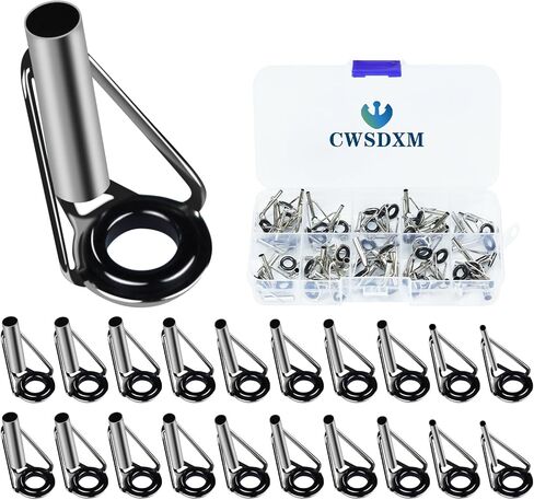 Rod Tip Repair Kit 50pcs Fishing Rod Tips Replacement Set with Storage Box, 10 Sizes Pole Tip Repair Kit in Saudi Arabia
