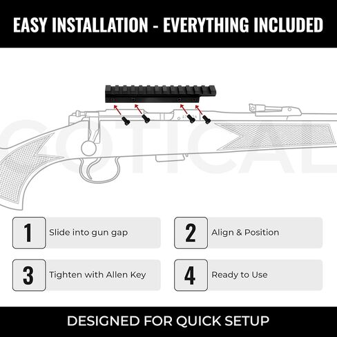 Gotical 13-Slot 5.5 Inch Overall Len 11 mm Dovetail to Picatinny Scope Rail Base Mount Compatible for Right-Hand HD CZ 452, 453, 455, 511, 512 for 11mm Picatinny Rail Mount 0 MOA in Saudi Arabia