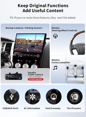 Dasaita 11.6'' Head Unit for 2007-2013 Toyota Tundra with Wireless Carplay & Android Auto, 8GB+256GB Android 13 Car Stereo, Plug & Play GPS Navigation, Voice Control, FM/AM Radio in Saudi Arabia