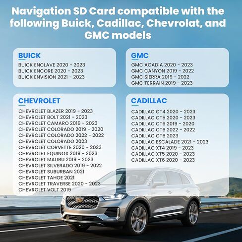 2026 Latest Navigation SD Card Map Accessory for 2019-2023 GM Vehicles with Buick, Cadillac, Chevrolet, GMC, Update USA/CAN/MEX Maps, Part 8571 3512 (10 Year Warranty) in Saudi Arabia