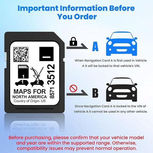 2026 Latest Navigation SD Card Map Accessory for 2019-2023 GM Vehicles with Buick, Cadillac, Chevrolet, GMC, Update USA/CAN/MEX Maps, Part 8571 3512 (10 Year Warranty) in Saudi Arabia