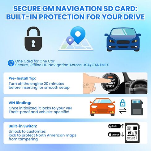 2026 Latest Navigation SD Card Map Accessory for 2019-2023 GM Vehicles with Buick, Cadillac, Chevrolet, GMC, Update USA/CAN/MEX Maps, Part 8571 3512 (10 Year Warranty) in Saudi Arabia