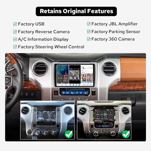 JOYING Car Radio for Toyota Tundra 2014-2021, 9.5" 2K QLED Touch Screen Android 13 Car Stereo 12GB+256GB Plug & Play Head Unit with Wireless CarPlay & Android Auto, GPS Navigation(JY-TT209N12) in Saudi Arabia