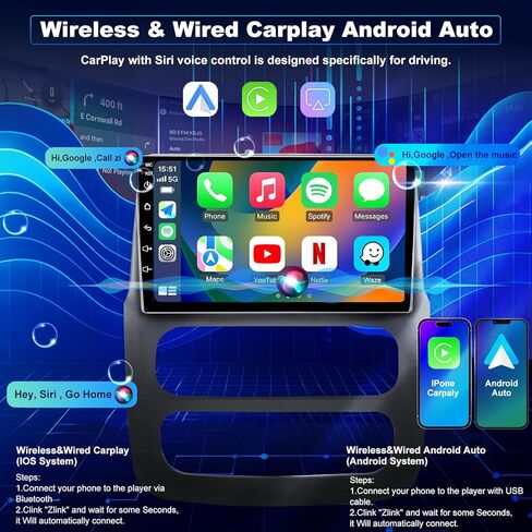 4Core 64GROM 5Gwifi ترقية راديو السيارة لدودج رام 1500/2500/3500 2002 2003 2004 2005، شاشة لمس 9 بوصة ستيريو لاسلكي CarPlay Android Auto Head Unit بلوتوث ملاحة GPS FM DSP كاميرا احتياطية in Saudi Arabia