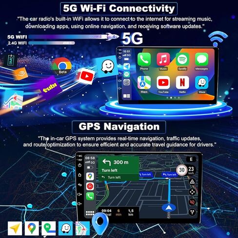 4Core 64GROM 5Gwifi ترقية راديو السيارة لدودج رام 1500/2500/3500 2002 2003 2004 2005، شاشة لمس 9 بوصة ستيريو لاسلكي CarPlay Android Auto Head Unit بلوتوث ملاحة GPS FM DSP كاميرا احتياطية in Saudi Arabia