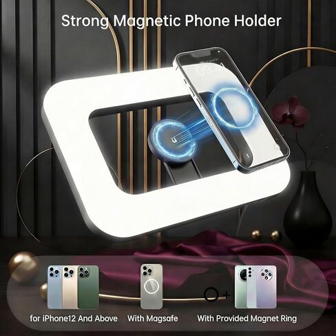 Ring Light for Phone, Magnetic Selfie Light with Tripod Stand, Rechargeable RGB Video Light, 10 Brightness Levels & 3 Cold Shoes for Recording, Vlogging, Influencers, Makeup in Saudi Arabia