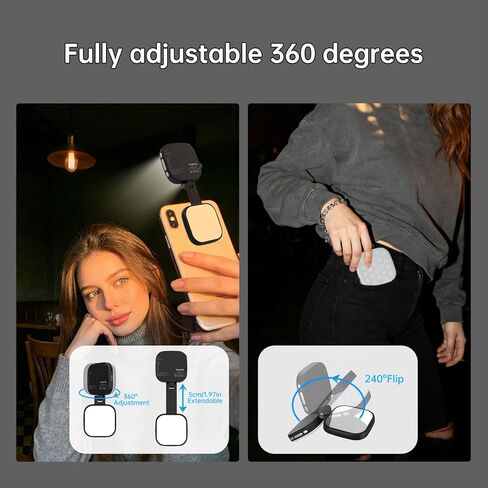 Suptig ضوء سيلفي مغناطيسي، ضوء سيلفي للهاتف متوافق مع iPhone Magsafe، RGB 360 درجة LED حلقة سيلفي تملأ الضوء مع مرآة لصور السيلفي/التصوير الفوتوغرافي/Vlog/TikTok/مؤتمر الفيديو in Saudi Arabia