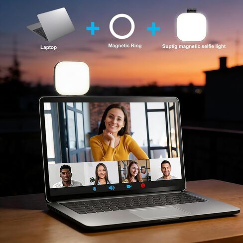 Suptig ضوء سيلفي مغناطيسي، ضوء سيلفي للهاتف متوافق مع iPhone Magsafe، RGB 360 درجة LED حلقة سيلفي تملأ الضوء مع مرآة لصور السيلفي/التصوير الفوتوغرافي/Vlog/TikTok/مؤتمر الفيديو in Saudi Arabia