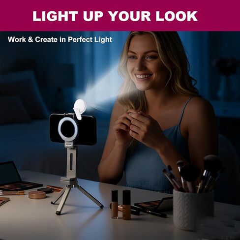 قطعتان من ضوء حلقة LED صغير، مشبك صغير قابل لإعادة الشحن على ضوء السيلفي، محمول قابل للتعديل 3 أوضاع إضاءة سطوع للهاتف، iPad، الكمبيوتر اللوحي، الكمبيوتر المحمول، أداة لأشياء Tiktok in Kuwait