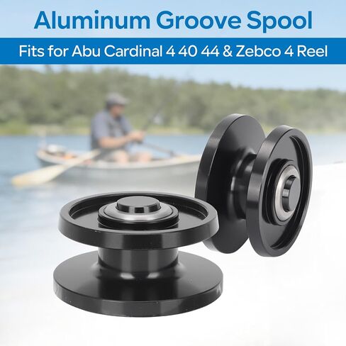 Aluminum Groove Spool Fits for Abu Cardinal 4 40 44 & Zebco 4 Reel - Fishing Reel Replacement Parts (Black) in Saudi Arabia