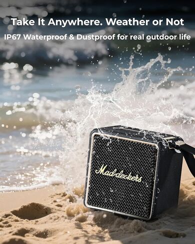 MG II Portable Bluetooth Speaker, 40W Deep Bass with DSP Sound, RGB Lights,IPX7 Waterproof Outdoor Speaker,17H+ Playtime, Dual Drivers,TWS Pairing,3 EQ Modes,Type-C Charging, AUX/TF/USB(Black & Brass) in Saudi Arabia