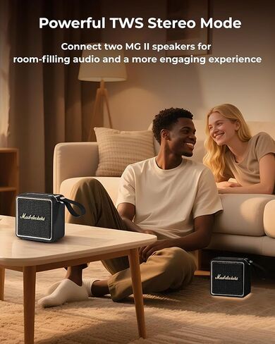 MG II Portable Bluetooth Speaker, 40W Deep Bass with DSP Sound, RGB Lights,IPX7 Waterproof Outdoor Speaker,17H+ Playtime, Dual Drivers,TWS Pairing,3 EQ Modes,Type-C Charging, AUX/TF/USB(Black & Brass) in Saudi Arabia