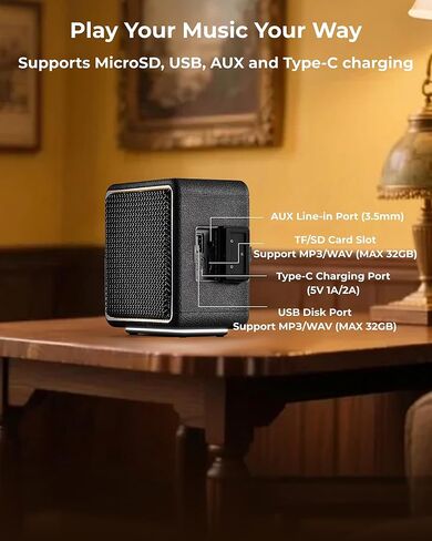 MG II Portable Bluetooth Speaker, 40W Deep Bass with DSP Sound, RGB Lights,IPX7 Waterproof Outdoor Speaker,17H+ Playtime, Dual Drivers,TWS Pairing,3 EQ Modes,Type-C Charging, AUX/TF/USB(Black & Brass) in Saudi Arabia