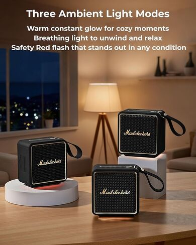 MG II Portable Bluetooth Speaker, 40W Deep Bass with DSP Sound, RGB Lights,IPX7 Waterproof Outdoor Speaker,17H+ Playtime, Dual Drivers,TWS Pairing,3 EQ Modes,Type-C Charging, AUX/TF/USB(Black & Brass) in Saudi Arabia