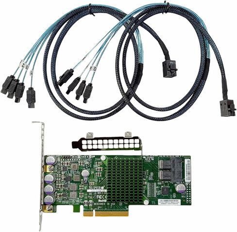 9300-8i LSI3008 AOC-S3008L-L8E HBA 8-Port 12Gb PCIe 3.0 IT Mode ZFS FreeNAS unRAID SAS SATA Expander+2*SFF-8643-SATA Cable in Saudi Arabia
