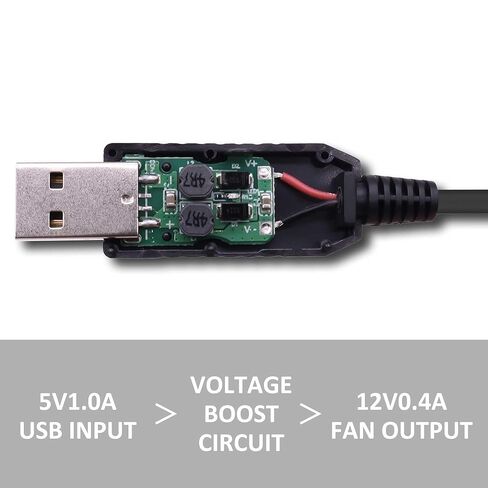 12V Step-Up USB to Dual 3-Pin and 4-Pin PC Fan Power Adapter Cable, Full Speed 3-Pin/4-Pin Sleeve Computer Fan Connector to USB Adapter with Switch in Saudi Arabia
