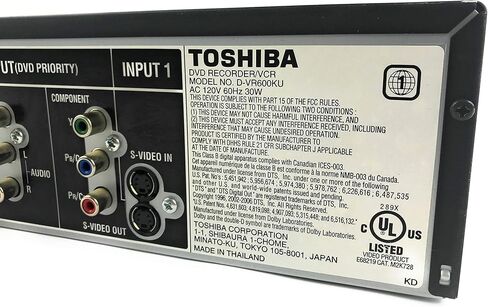 توشيبا D-VR600 Tunerless 1080i Up-Converting DivX Certified DVD Recorder VCR Combo، أسود in Saudi Arabia
