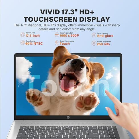 HP 17 Touchscreen Laptop Computer, 17.3" HD+ AntiGlare Display, Backlit Keyboard, Win11 Pro, AMD Ryzen 5 7430U, for Business & Student, Fast Charge, AI Copilot, w/Accessories, 20GB RAM,512GB SSD in Saudi Arabia