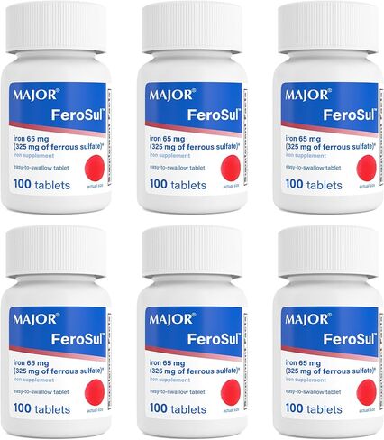 Major FEROSUL 5GR FC RED TABS Ferrous SULFATE-325 MG Red 1000 Tablets UPC 309047590803 in Kuwait