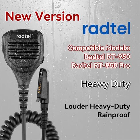 radtel Heavy Duty Waterproof Speaker Mic for RT-950 RT-950 PRO Radios, Noise-Cancelling Walkie Talkie Microphone（New Version） in Saudi Arabia