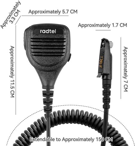 radtel Heavy Duty Waterproof Speaker Mic for RT-950 RT-950 PRO Radios, Noise-Cancelling Walkie Talkie Microphone（New Version） in Saudi Arabia