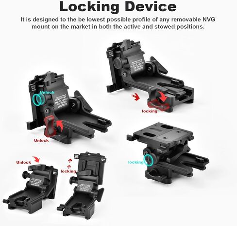 نظارات الرؤية الليلية Mount NVG Mount PVS 14 J Arm Helmet Mount متوافق مع جميع موديلات PVS 14/PVS 15/PVS 18/PVS 7 in Kuwait