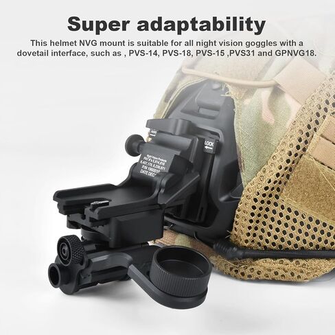 نظارات الرؤية الليلية Mount NVG Mount PVS 14 J Arm Helmet Mount متوافق مع جميع موديلات PVS 14/PVS 15/PVS 18/PVS 7 in Kuwait