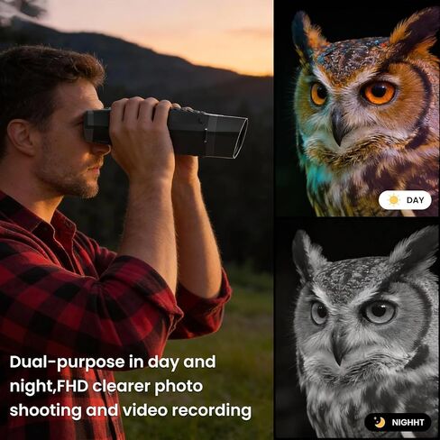 4K Night Vision Goggles, Binoculars With 12X Digital Zoom & 600M Ultra Infrared For Hunting, 2.5"Ultra HD Screen & 4000mAh Rechargeable, Wildlife Obeservation, IP 54 Waterproof, Gifts For Men, Adults in Saudi Arabia