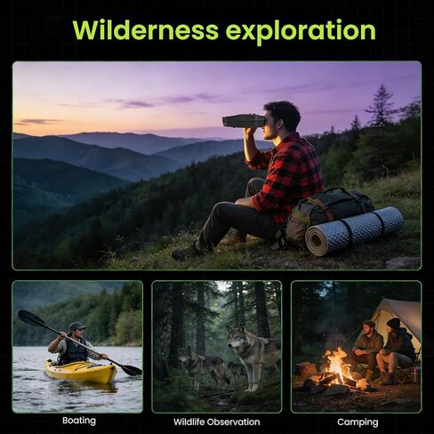 4K Night Vision Goggles, Binoculars With 12X Digital Zoom & 600M Ultra Infrared For Hunting, 2.5"Ultra HD Screen & 4000mAh Rechargeable, Wildlife Obeservation, IP 54 Waterproof, Gifts For Men, Adults in Saudi Arabia