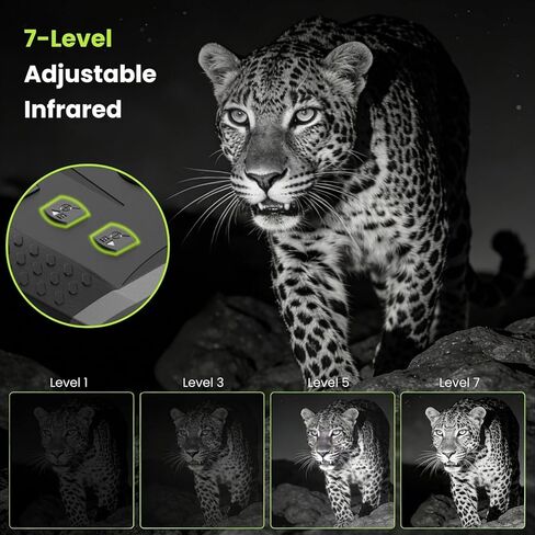4K Night Vision Goggles, Binoculars With 12X Digital Zoom & 600M Ultra Infrared For Hunting, 2.5"Ultra HD Screen & 4000mAh Rechargeable, Wildlife Obeservation, IP 54 Waterproof, Gifts For Men, Adults in Saudi Arabia