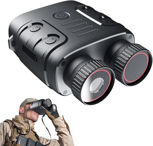 Night Vision Binoculars, Night Vision Goggles for Hunting, 5X Digital Zoom 1080P Infrarednight Vision Monocular for Viewing 984ft/300M in 100% Dark Black in Saudi Arabia
