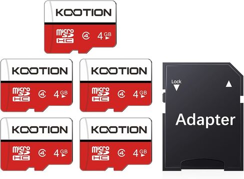 KOOTION 4 GB Micro SD Cards 5-Pack, Class 4 MicroSD Flash Memory Card, C4, TF Card with Adapter for MP3/MP4/Old Phones in Saudi Arabia