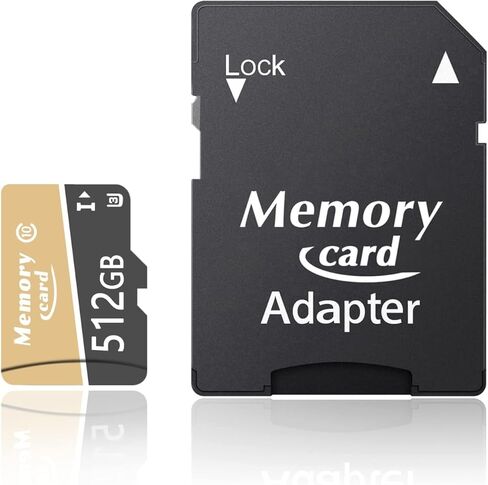 512GB Micro Card MicroXC TF Card A1 U3 Class10 V30 4K Video Recording with Adapter in Saudi Arabia
