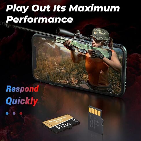 512GB Micro Card MicroXC TF Card A1 U3 Class10 V30 4K Video Recording with Adapter in Saudi Arabia
