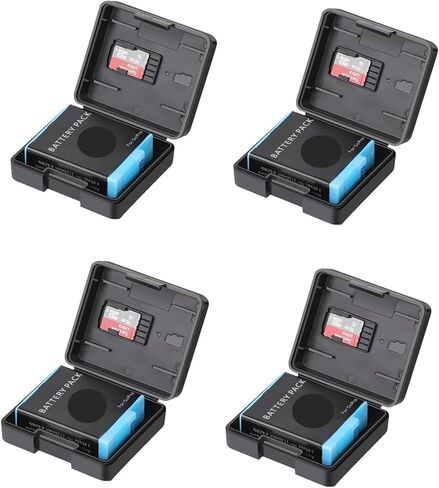 Pack of 4 Plastic Protective Storage Case Boxes Compatible with Battery of Gopro Hero 8/9/10/11/12/13 Black Cameras, Multifunctional Battery Case Organizer with Memory Card Slot in Saudi Arabia