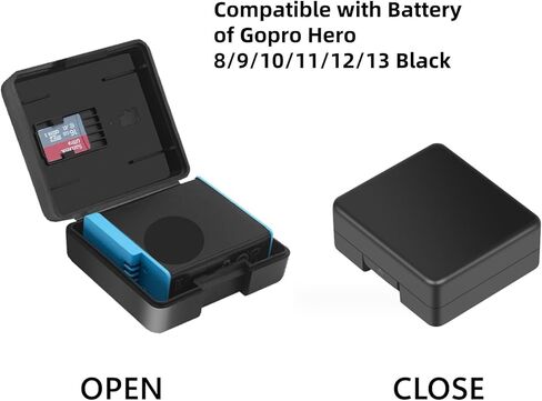 Pack of 4 Plastic Protective Storage Case Boxes Compatible with Battery of Gopro Hero 8/9/10/11/12/13 Black Cameras, Multifunctional Battery Case Organizer with Memory Card Slot in Saudi Arabia