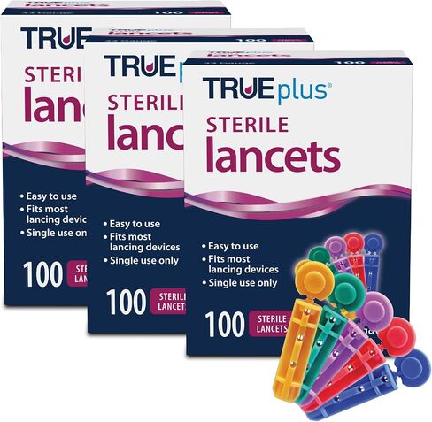 3 × 100 قيراط 33 جرامًا من TRUEplus® Lancets + دفتر سجل TRUEplus® in Kuwait
