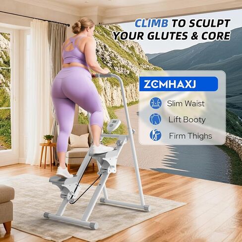 Foldable Stair Stepper for Home, Adjustable Stair Climber with 4 Heights & 3 Angles, Compact Folding Vertical Stair Master for Exercise at Home for Full-Body Workout in Saudi Arabia