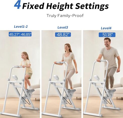 Foldable Stair Stepper for Home, Adjustable Stair Climber with 4 Heights & 3 Angles, Compact Folding Vertical Stair Master for Exercise at Home for Full-Body Workout in Saudi Arabia