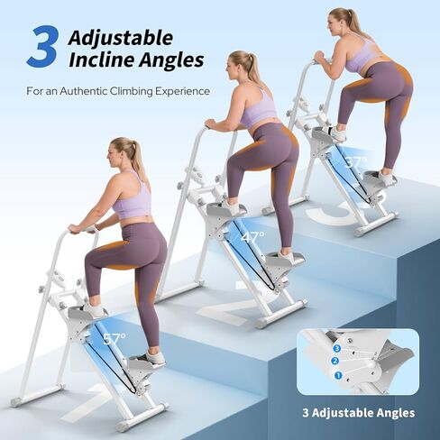 Foldable Stair Stepper for Home, Adjustable Stair Climber with 4 Heights & 3 Angles, Compact Folding Vertical Stair Master for Exercise at Home for Full-Body Workout in Saudi Arabia