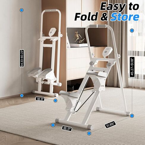 Foldable Stair Stepper for Home, Adjustable Stair Climber with 4 Heights & 3 Angles, Compact Folding Vertical Stair Master for Exercise at Home for Full-Body Workout in Saudi Arabia