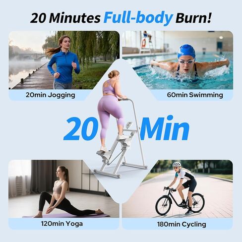 Foldable Stair Stepper for Home, Adjustable Stair Climber with 4 Heights & 3 Angles, Compact Folding Vertical Stair Master for Exercise at Home for Full-Body Workout in Saudi Arabia