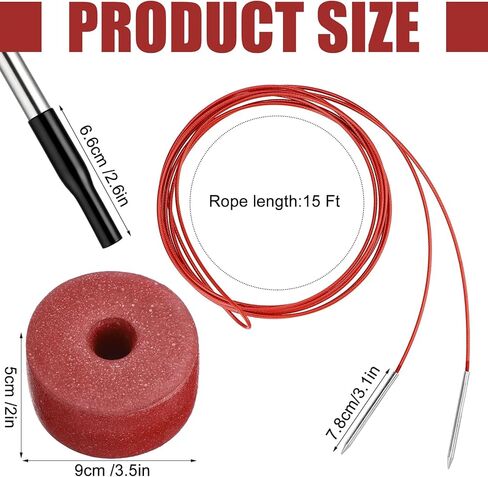 Soulchen Heavy-Duty Fishing Stringer with Float, Fish Stringer System - 15 ft 550 Lbs Fishing Holder Line Threader Rack Kit with Metal Threading Needle for Freshwater Saltwater in Saudi Arabia