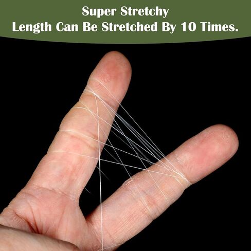 2 Pcs Fishing Thread, Invisible String Magic Thread for Fishing Elastic Thread Clear Fishing String 0.2mm Length Stretchy Fishing Line for Salmon Sturgeon Bass Hanging Decorations DIY Handmade in Saudi Arabia