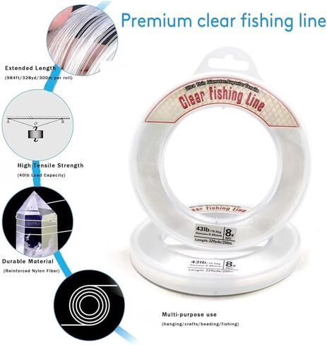 656FT Clear Nylon String, 40 Pound Strength Fishing Wire for Hanging Decorations in Saudi Arabia