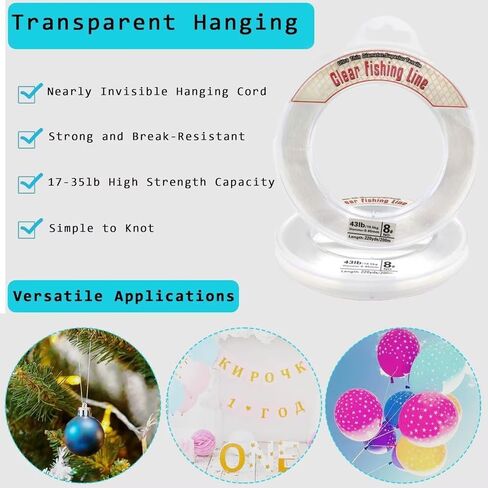 656FT Clear Nylon String, 40 Pound Strength Fishing Wire for Hanging Decorations in Saudi Arabia